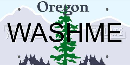 WASHME Oregon License Plate