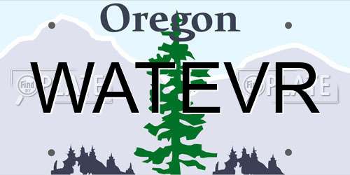 WATEVR Oregon License Plate