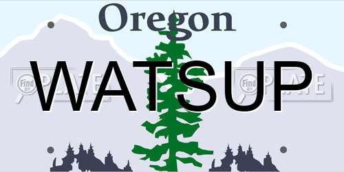 WATSUP Oregon License Plate