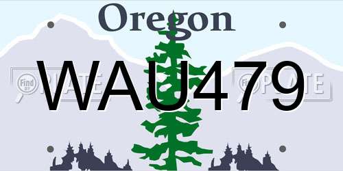 WAU479 Oregon License Plate