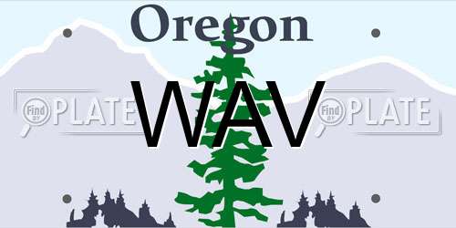 WAV Oregon License Plate