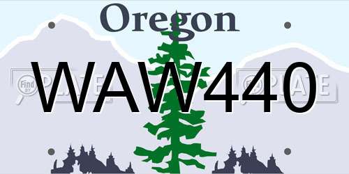 WAW440 Oregon License Plate