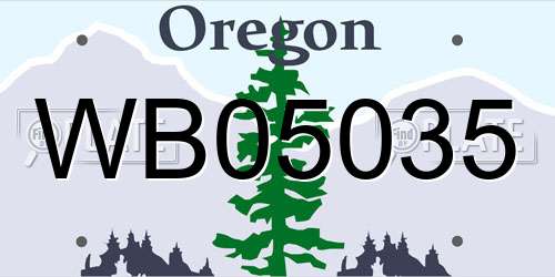 WB05035 Oregon License Plate