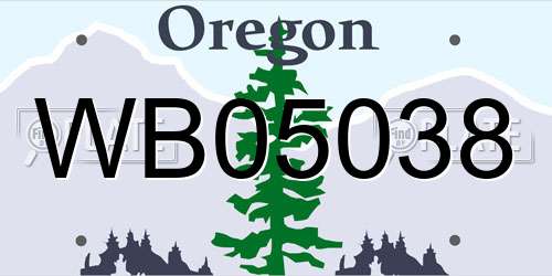 WB05038 Oregon License Plate