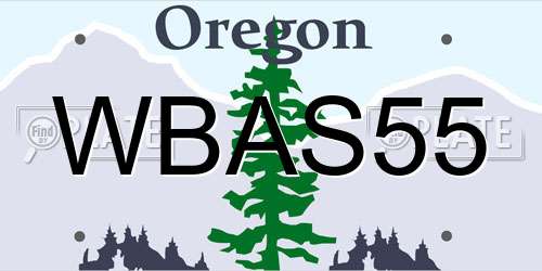 WBAS55 Oregon License Plate