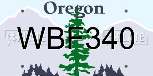 WBF340 Oregon License Plate