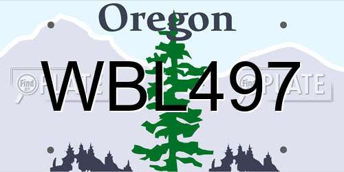 WBL497 Oregon License Plate