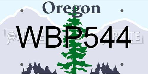 WBP544 Oregon License Plate