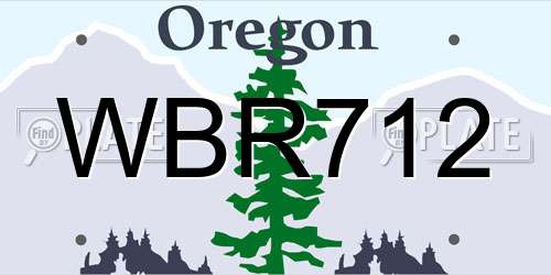 WBR712 Oregon License Plate