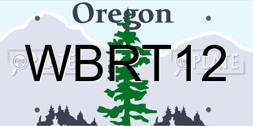 WBRT12 Oregon License Plate