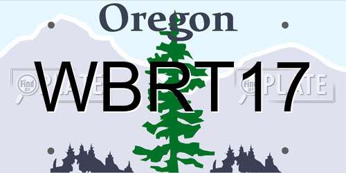 WBRT17 Oregon License Plate