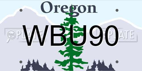 WBU90 Oregon License Plate