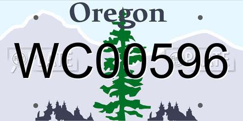 WC00596 Oregon License Plate
