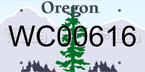WC00616 Oregon License Plate