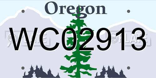 WC02913 Oregon License Plate