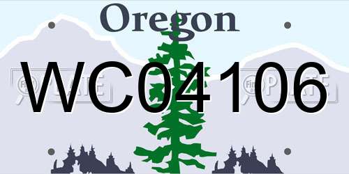 WC04106 Oregon License Plate