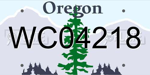 WC04218 Oregon License Plate