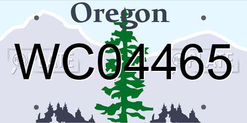 WC04465 Oregon License Plate