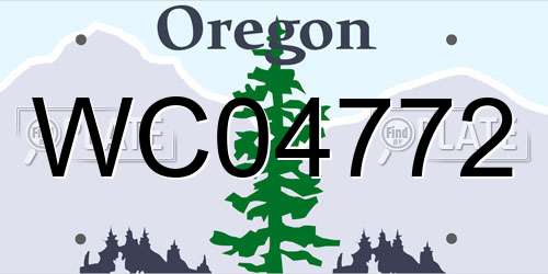 WC04772 Oregon License Plate