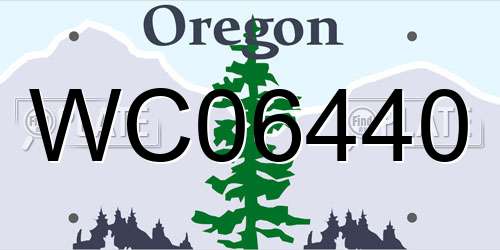 WC06440 Oregon License Plate