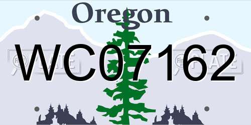 WC07162 Oregon License Plate