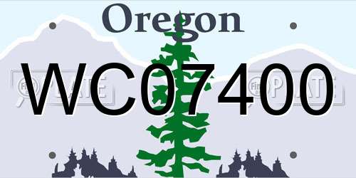WC07400 Oregon License Plate