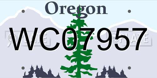 WC07957 Oregon License Plate