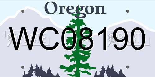 WC08190 Oregon License Plate