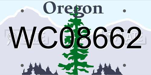 WC08662 Oregon License Plate