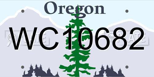 WC10682 Oregon License Plate