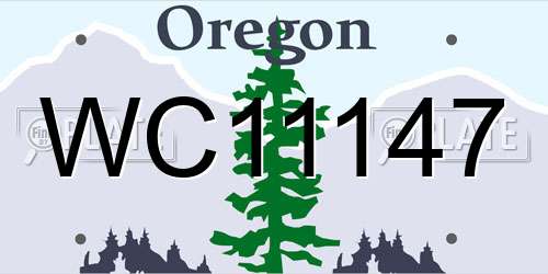 WC11147 Oregon License Plate