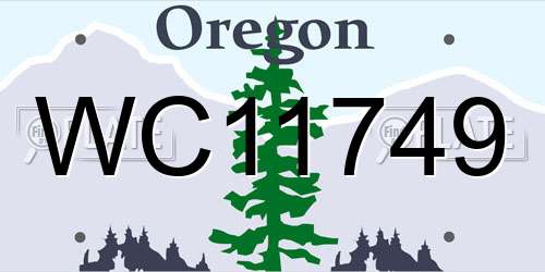 WC11749 Oregon License Plate