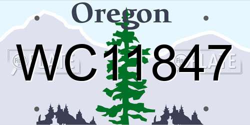 WC11847 Oregon License Plate