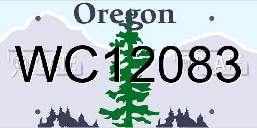 WC12083 Oregon License Plate