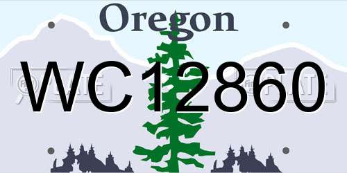 WC12860 Oregon License Plate