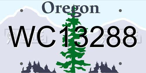 WC13288 Oregon License Plate