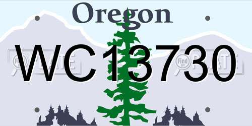 WC13730 Oregon License Plate