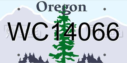 WC14066 Oregon License Plate