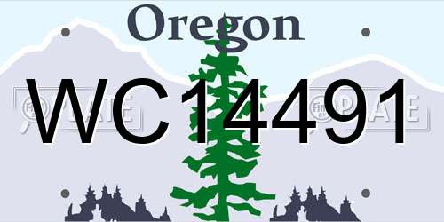 WC14491 Oregon License Plate