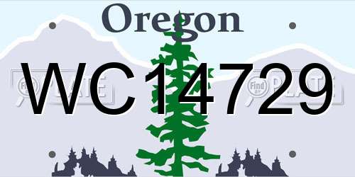WC14729 Oregon License Plate