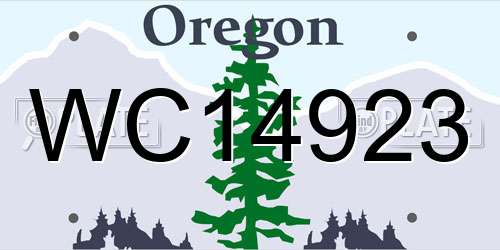WC14923 Oregon License Plate