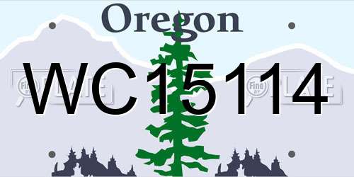 WC15114 Oregon License Plate