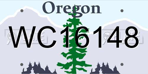WC16148 Oregon License Plate
