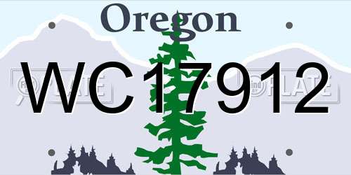 WC17912 Oregon License Plate