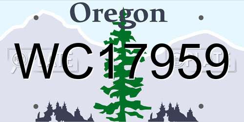 WC17959 Oregon License Plate