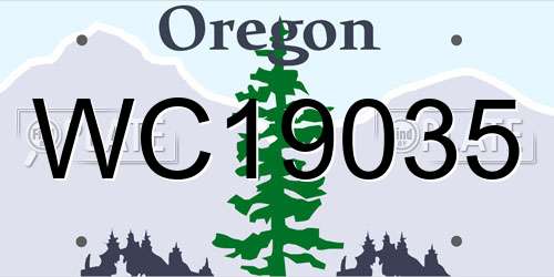 WC19035 Oregon License Plate