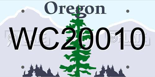 WC20010 Oregon License Plate