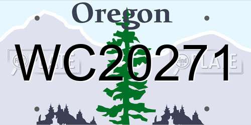 WC20271 Oregon License Plate