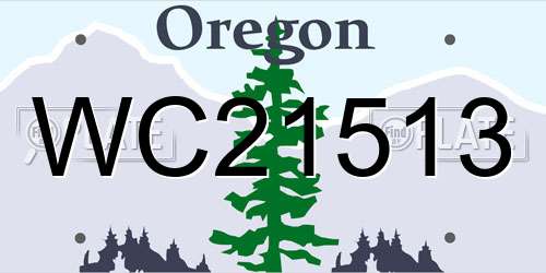 WC21513 Oregon License Plate