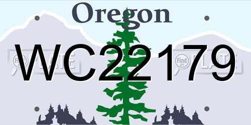 WC22179 Oregon License Plate